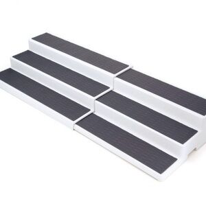 PM102325 Expandable 3-Tier White and Black Step Kitchen or Space Organizer